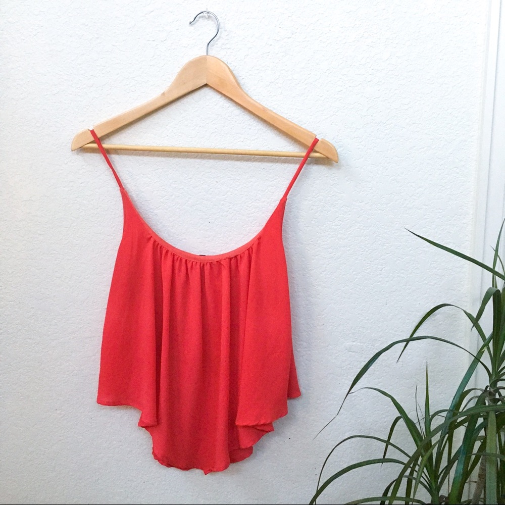 Flowy Red Crop Tank